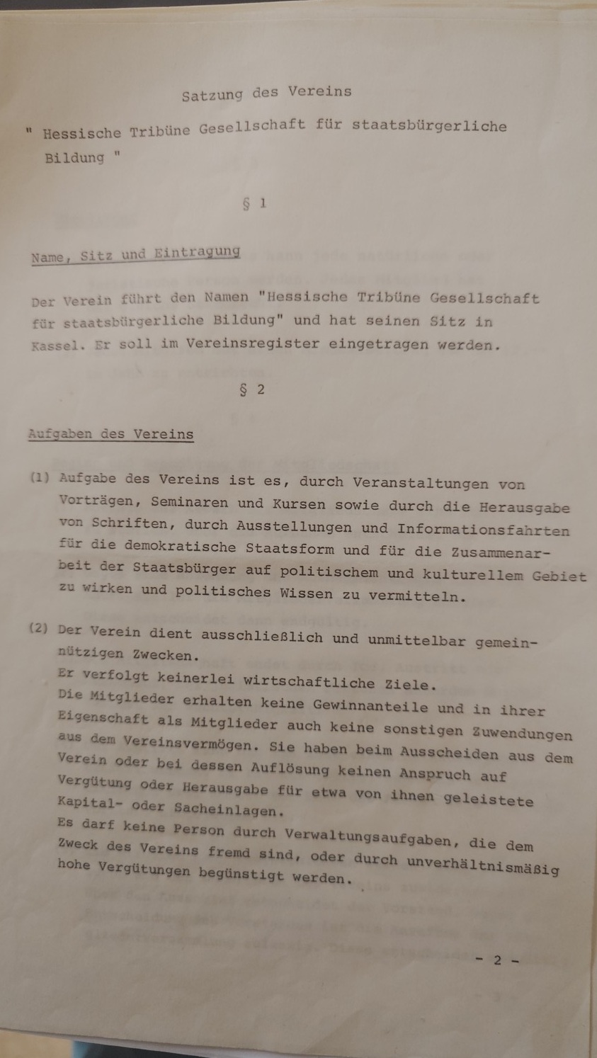 Erste Satzung von 1971